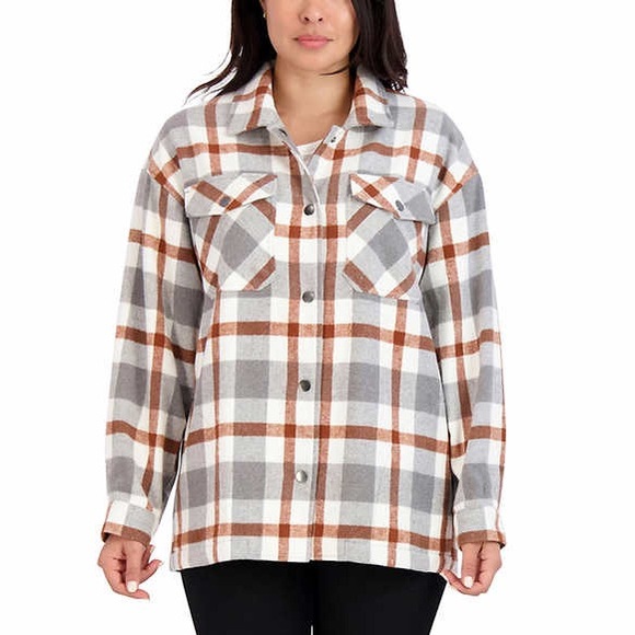 HFX Jackets & Coats Hfx Womens Plaid Shirt Jacket Poshmark